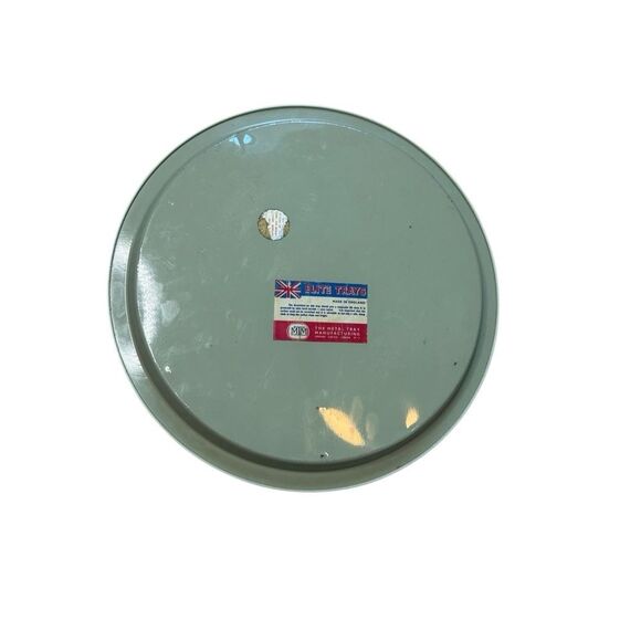 Vintage Elite Tray Made in England Aluminum Rose print 12.5” round - Picture 2 of 5